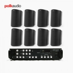 POLK AUDIO 매장 카페 상업용 ATRIUM4 아웃도어 라우드 스피커 8개+SR-450D 4채널 앰프 음향패키지