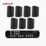 POLK AUDIO 매장 카페 상업용 ATRIUM4 아웃도어 라우드 스피커 7개+SR-450D 4채널 앰프 음향패키지