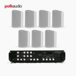 POLK AUDIO 매장 카페 상업용 ATRIUM4 아웃도어 라우드 스피커 7개+SR-450D 4채널 앰프 음향패키지