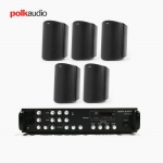 POLK AUDIO 매장 카페 상업용 ATRIUM4 아웃도어 라우드 스피커 5개+SR-450D 4채널 앰프 음향패키지