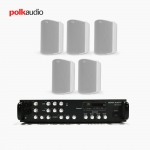 POLK AUDIO 매장 카페 상업용 ATRIUM4 아웃도어 라우드 스피커 5개+SR-450D 4채널 앰프 음향패키지