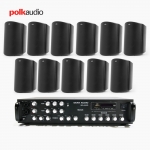 POLK AUDIO 매장 카페 상업용 ATRIUM4 아웃도어 라우드 스피커 11개+SR-650D 6채널 앰프 음향패키지