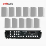 POLK AUDIO 매장 카페 상업용 ATRIUM4 아웃도어 라우드 스피커 11개+SR-650D 6채널 앰프 음향패키지