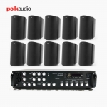 POLK AUDIO 매장 카페 상업용 ATRIUM4 아웃도어 라우드 스피커 10개+SR-650D 6채널 앰프 음향패키지