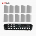 POLK AUDIO 매장 카페 상업용 ATRIUM4 아웃도어 라우드 스피커 10개+SR-650D 6채널 앰프 음향패키지