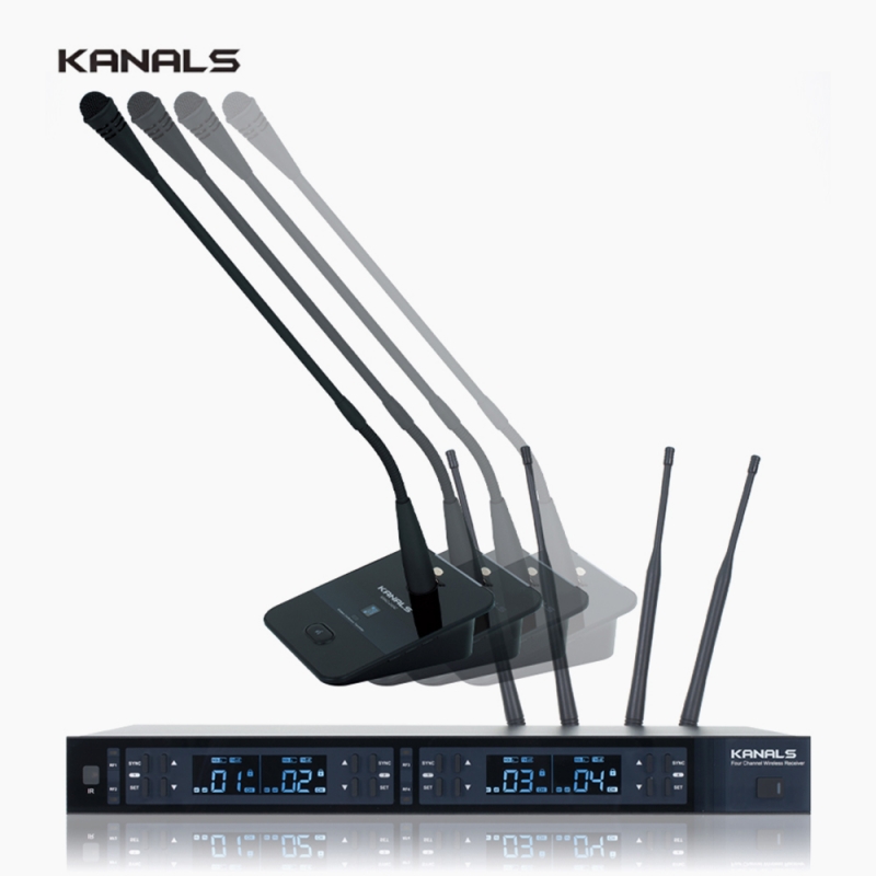 KANALS 카날스 MWG-4500 4채널 다이버시티 컨퍼런스 무선 구즈넥마이크 시스템