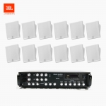 JBL 매장 카페 회의실 상업용 SLP-12T 벽걸이 라우드 스피커 12개+SR-650D 6채널 앰프 음향패키지