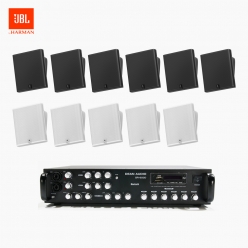 JBL 매장 카페 회의실 상업용 SLP-12T 벽걸이 라우드 스피커 11개+SR-650D 6채널 앰프 음향패키지