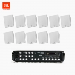 JBL 매장 카페 회의실 상업용 SLP-12T 벽걸이 라우드 스피커 11개+SR-650D 6채널 앰프 음향패키지