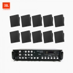 JBL 매장 카페 회의실 상업용 SLP-12T 벽걸이 라우드 스피커 10개+SR-650D 6채널 앰프 음향패키지