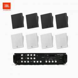 JBL 매장 카페 회의실 상업용 SLP-12T 벽걸이 라우드 스피커 8개+SR-450D 4채널 앰프 음향패키지