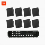 JBL 매장 카페 회의실 상업용 SLP-12T 벽걸이 라우드 스피커 8개+SR-450D 4채널 앰프 음향패키지