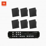 JBL 매장 카페 회의실 상업용 SLP-12T 벽걸이 라우드 스피커 6개+SR-450D 4채널 앰프 음향패키지