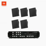 JBL 매장 카페 회의실 상업용 SLP-12T 벽걸이 라우드 스피커 5개+SR-450D 4채널 앰프 음향패키지