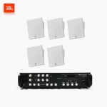 JBL 매장 카페 회의실 상업용 SLP-12T 벽걸이 라우드 스피커 5개+SR-450D 4채널 앰프 음향패키지