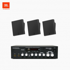 JBL 매장 카페 회의실 상업용 SLP-12T 벽걸이 라우드 스피커 3개+SR-250D 2채널 앰프 음향패키지