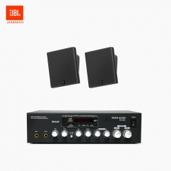 JBL 매장 카페 회의실 상업용 SLP-12T 벽걸이 라우드 스피커 2개+SR-250D 2채널 앰프 음향패키지