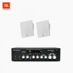 JBL 매장 카페 회의실 상업용 SLP-12T 벽걸이 라우드 스피커 2개+SR-250D 2채널 앰프 음향패키지