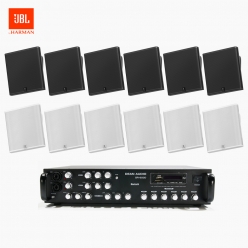 JBL 매장 카페 회의실 상업용 SLP-14T 벽걸이 라우드 스피커 12개+SR-650D 6채널 앰프 음향패키지