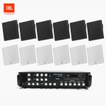 JBL 매장 카페 회의실 상업용 SLP-14T 벽걸이 라우드 스피커 12개+SR-650D 6채널 앰프 음향패키지