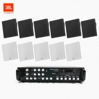 JBL 매장 카페 회의실 상업용 SLP-14T 벽걸이 라우드 스피커 11개+SR-650D 6채널 앰프 음향패키지