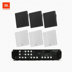 JBL 매장 카페 회의실 상업용 SLP-14T 벽걸이 라우드 스피커 6개+SR-450D 4채널 앰프 음향패키지