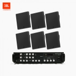 JBL 매장 카페 회의실 상업용 SLP-14T 벽걸이 라우드 스피커 6개+SR-450D 4채널 앰프 음향패키지