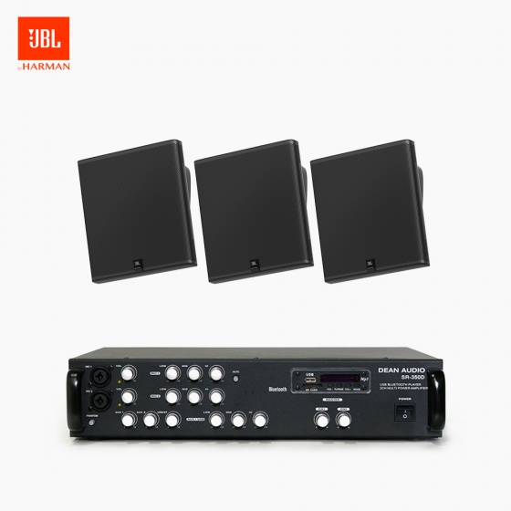 JBL 매장 카페 회의실 상업용 SLP-14T 벽걸이 라우드 스피커 3개+SR-350D 2채널 앰프 음향패키지