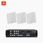 JBL 매장 카페 회의실 상업용 SLP-14T 벽걸이 라우드 스피커 3개+SR-350D 2채널 앰프 음향패키지