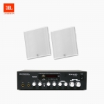 JBL 매장 카페 회의실 상업용 SLP-14T 벽걸이 라우드 스피커 2개+SR-250D 2채널 앰프 음향패키지