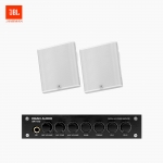 JBL 매장 카페 회의실 상업용 SLP-14T 벽걸이 라우드 스피커 2개+SR-100 2채널 앰프 음향패키지