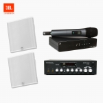 JBL 강의실 음향패키지 10~20평 스피커앰프 무선마이크세트 SLP-14/T 2개+SR-250D+XSW1-825