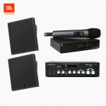 JBL 강의실 음향패키지 10~20평 스피커앰프 무선마이크세트 SLP-14/T 2개+SR-250D+XSW1-825