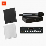 JBL 강의실 음향패키지 10~20평 스피커앰프 무선마이크세트 SLP-14/T 2개+SR-250D+XSW1-825