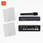 JBL 강의실 음향패키지 10~20평 스피커앰프 무선마이크세트 SLP-14/T 2개+SR-250D + BK-7001N