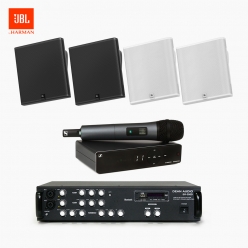 JBL 강의실 음향패키지 20~30평 스피커앰프 무선마이크세트 SLP-14/T 4개+SR-350D+XSW1-825