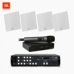 JBL 강의실 음향패키지 20~30평 스피커앰프 무선마이크세트 SLP-14/T 4개+SR-350D+XSW1-825