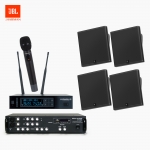 JBL 강의실 음향패키지 20~30평 스피커앰프 무선마이크세트 SLP-14/T 4개+SR-350D+MW-710