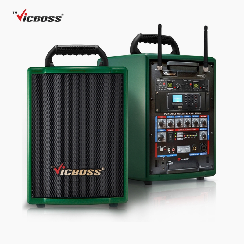 VICBOSS 빅보스 PWA-H842UB 충전식 휴대용 포터블 2채널 블루투스 앰프스피커 250W