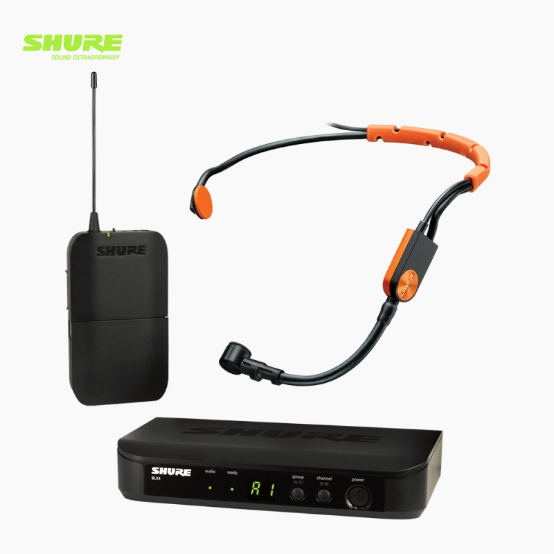 SHURE 슈어 BLX14/SM31 단일채널 무선 피트니스 헤드셋마이크 송수신기 시스템 BLX14K/SM31