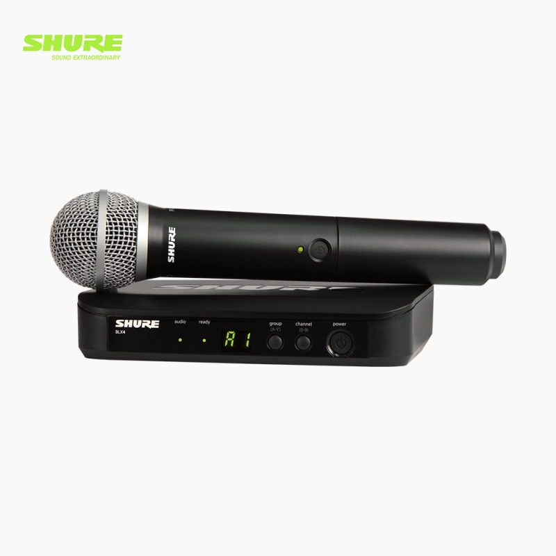 SHURE 슈어 BLX24/PG58 단일채널 무선 핸드마이크 송수신기 시스템 BLX24K/PG58