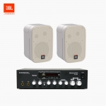 JBL 매장 카페 상업용 Control 1 pro 벽걸이 스피커 2개+SR-250D 2채널 앰프 음향패키지