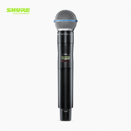 SHURE 슈어 AD2/B58 AD2/BETA58A  Axient Digital  무선 핸드마이크 핸드헬드 송신기