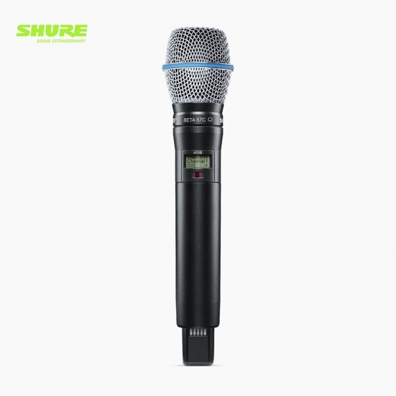 SHURE 슈어 ADX2/B87C ADX2/BETA87C  Axient Digital 무선 핸드마이크 핸드헬드 송신기