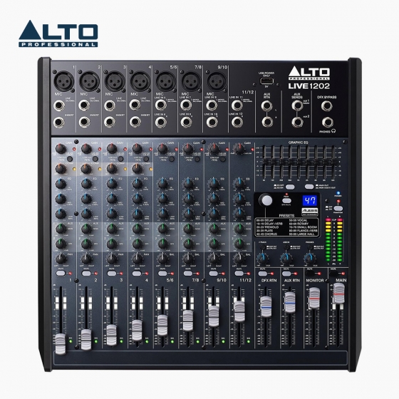 ALTO 알토 LIVE1202 12채널 아날로그 믹서 USB 인터페이스