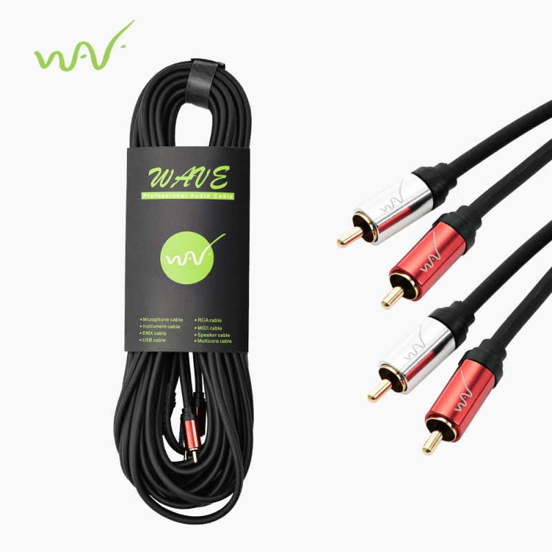 WAVE 웨이브 W2RC-3M (RCA 수 2P+RCA 수 2P) 스테레오 오디오 케이블 3m
