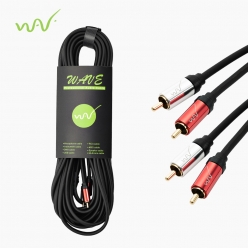 WAVE 웨이브 W2RC-10M (RCA 수 2P+RCA 수 2P) 스테레오 오디오 케이블 10m