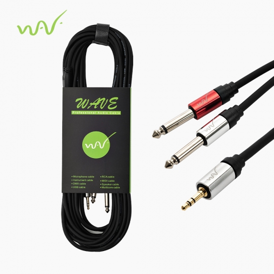WAVE 웨이브 WP-1.5M (3.5 스테레오 수+55모노 수) 오디오 케이블 1.5m