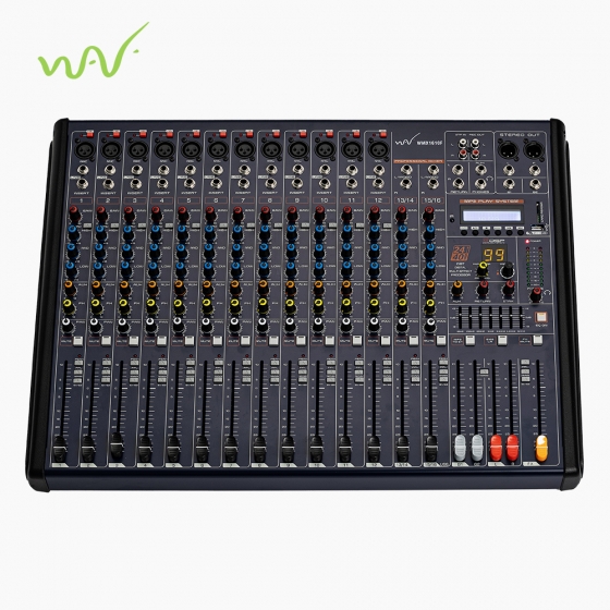 WAVE 웨이브 WMX1610F 16채널 블루투스 아날로그 오디오믹서 USB 개별팬덤가능 랙날개포함