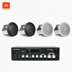 JBL 매장 카페 음향패키지 SR-250D 2채널 앰프 JBL CONTROL 14C/T 실링스피커 4EA